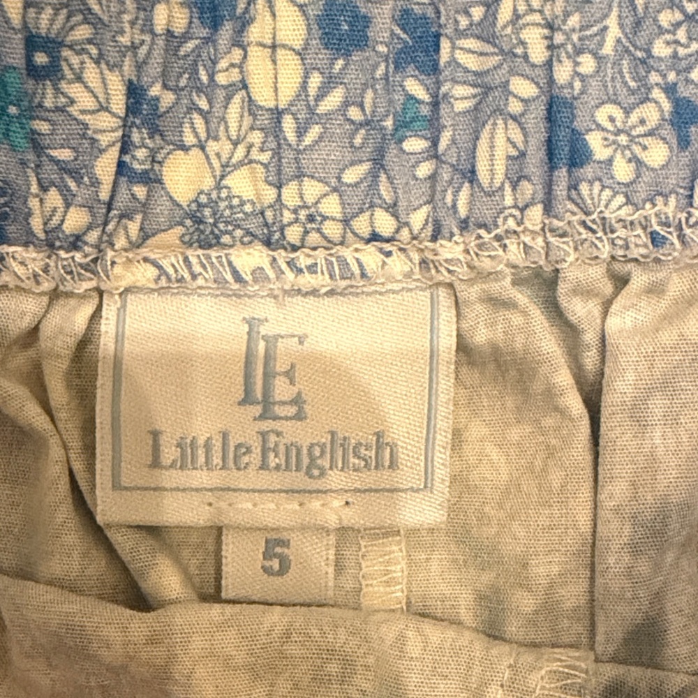 Little English Blue Floral Girls Shorts - Picture 2 of 3